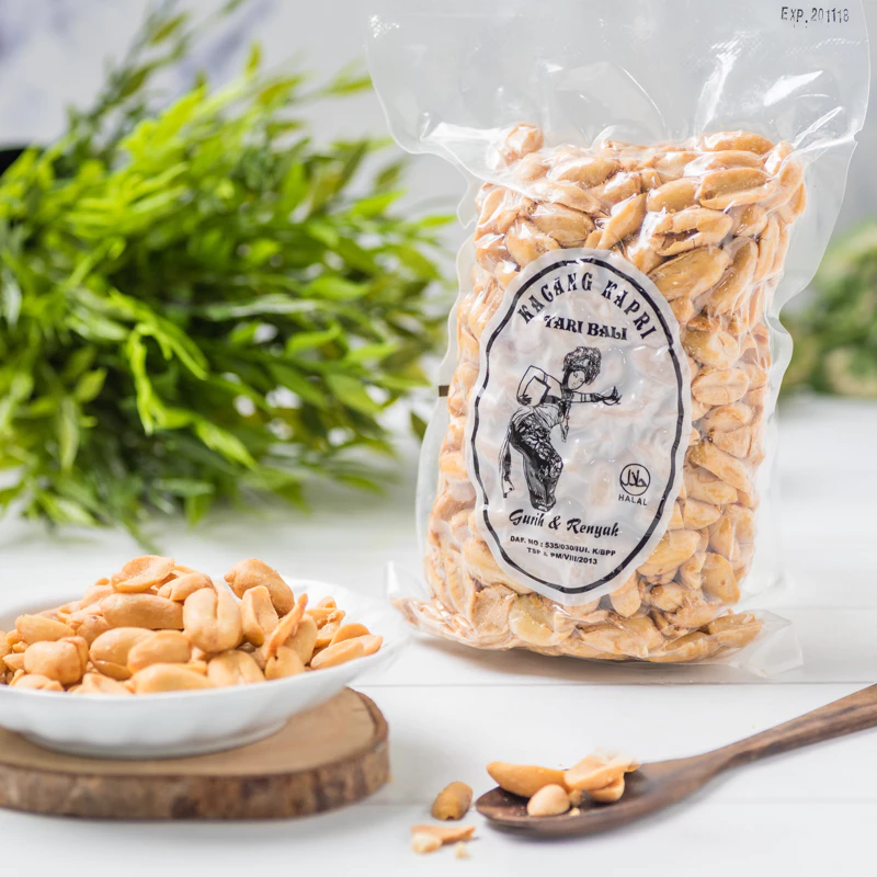 IndoSedap Roasted Garlic Peanut (Kacang Kapri Bali) 300g x2 Twin Pack | Authentic Indonesian Crunchy Snack